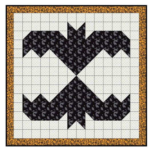 Bat Night, a Tensisters Easy Piecing Grid FREE Pattern