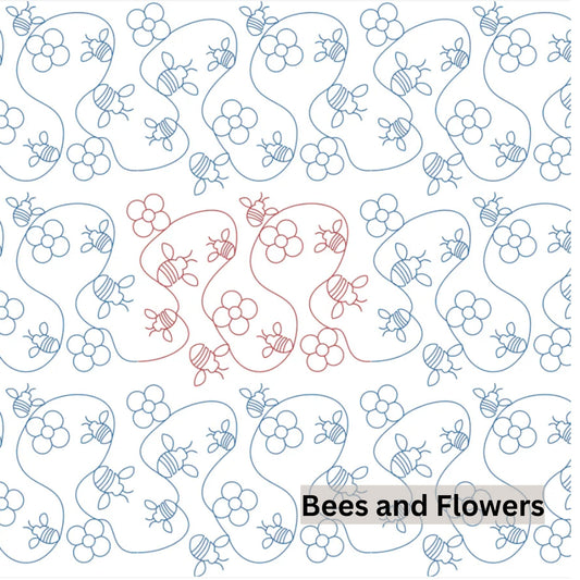 Bees, Butterflies and Bugs Pantograph Patterns for Edge to Edge for Longarm Quilting - Good Vibes Quilt Shop