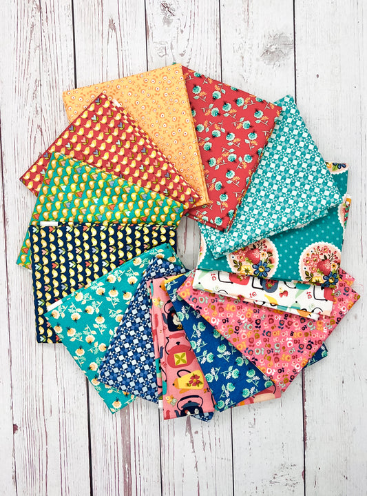 Betsys Sewing Kit Fabric, 13 Fat Quarter Pieces, by Poppie Cotton