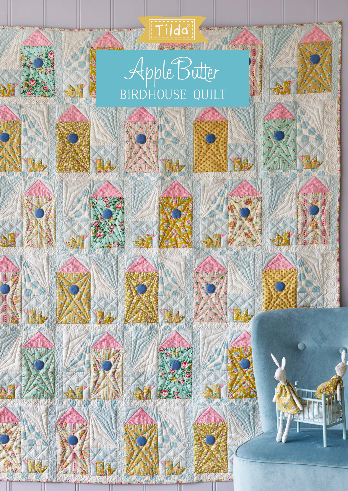 Birdhouse Quilt from the Apple Butter Collection, a Tilda FREE Pattern