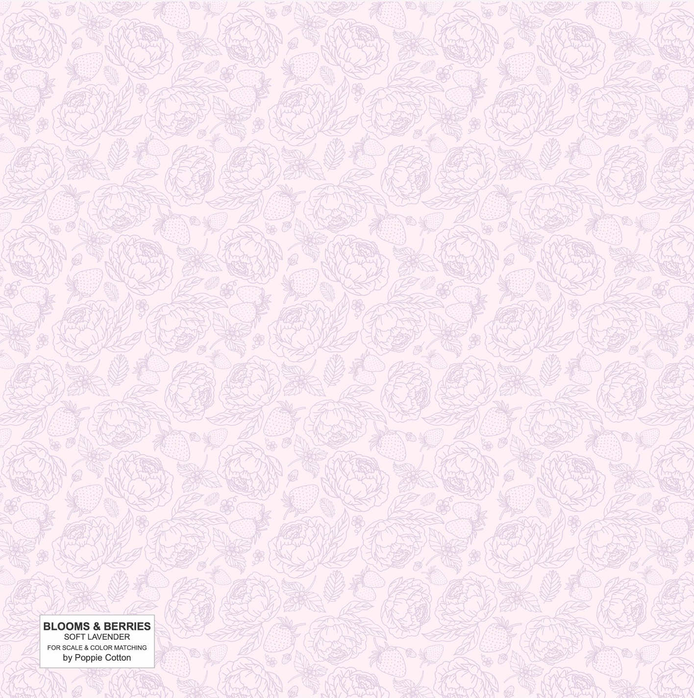 Blooms and Berries, Soft Lavendar Purple, BAB2483, sold by the 1/2 yard