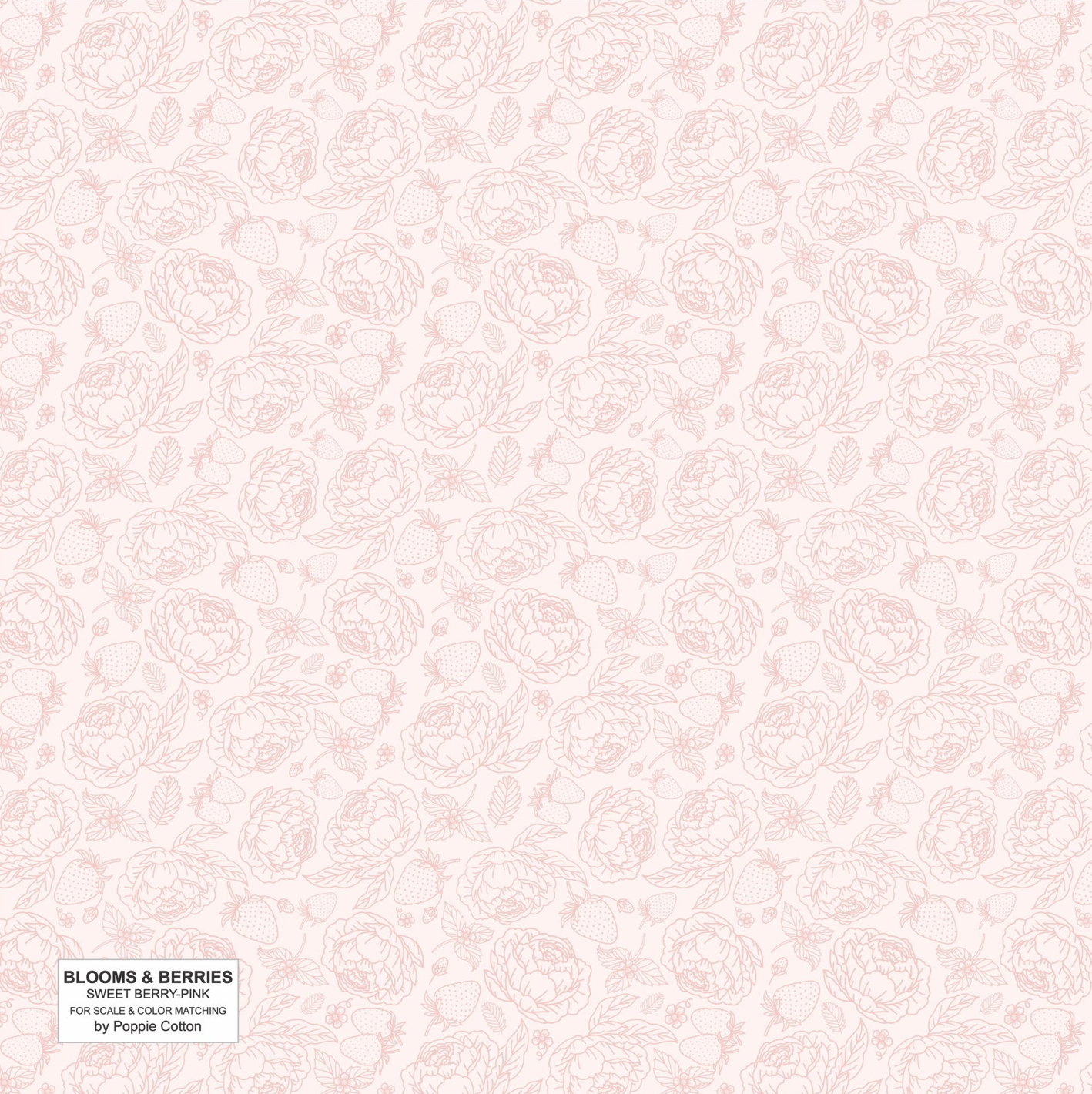 Blooms and Berries, Sweet Berry Pink, BAB2482, sold by the 1/2 yard