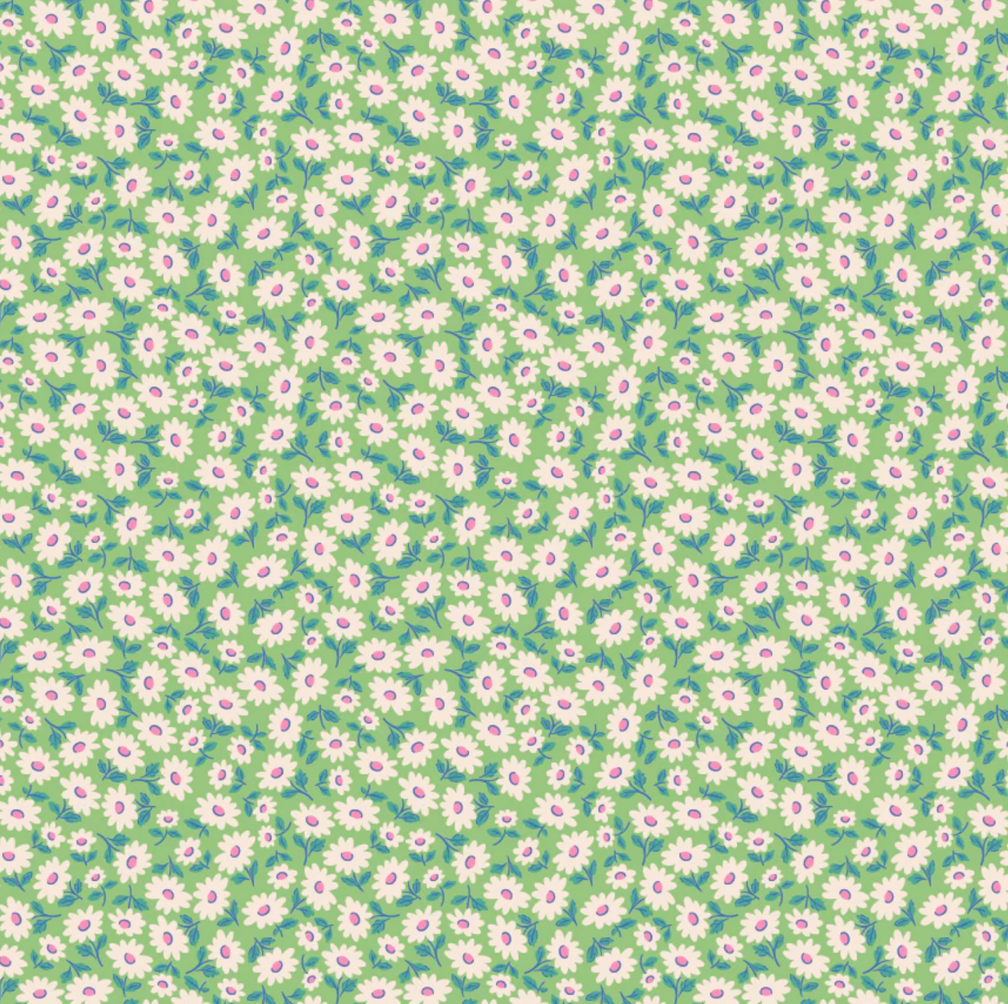 Bluebells and Buttercups, Sugar Daisy Mint, BL26864, Sold by the 1/2 Yard, PREORDER