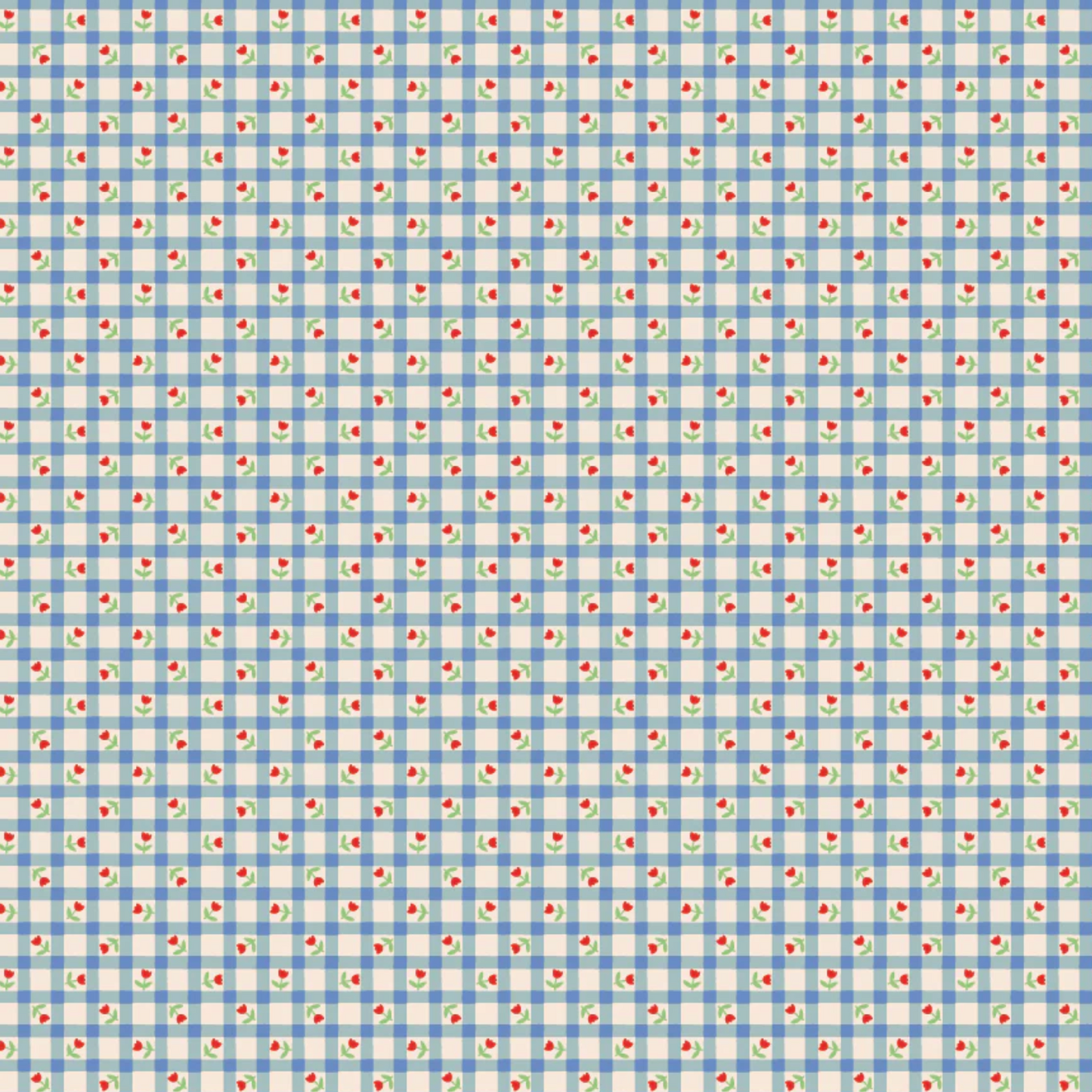 Bluebells and Buttercups, Tulip Kisses Blue, BL26878, Sold by the 1/2 Yard, PREORDER - Good Vibes Quilt Shop