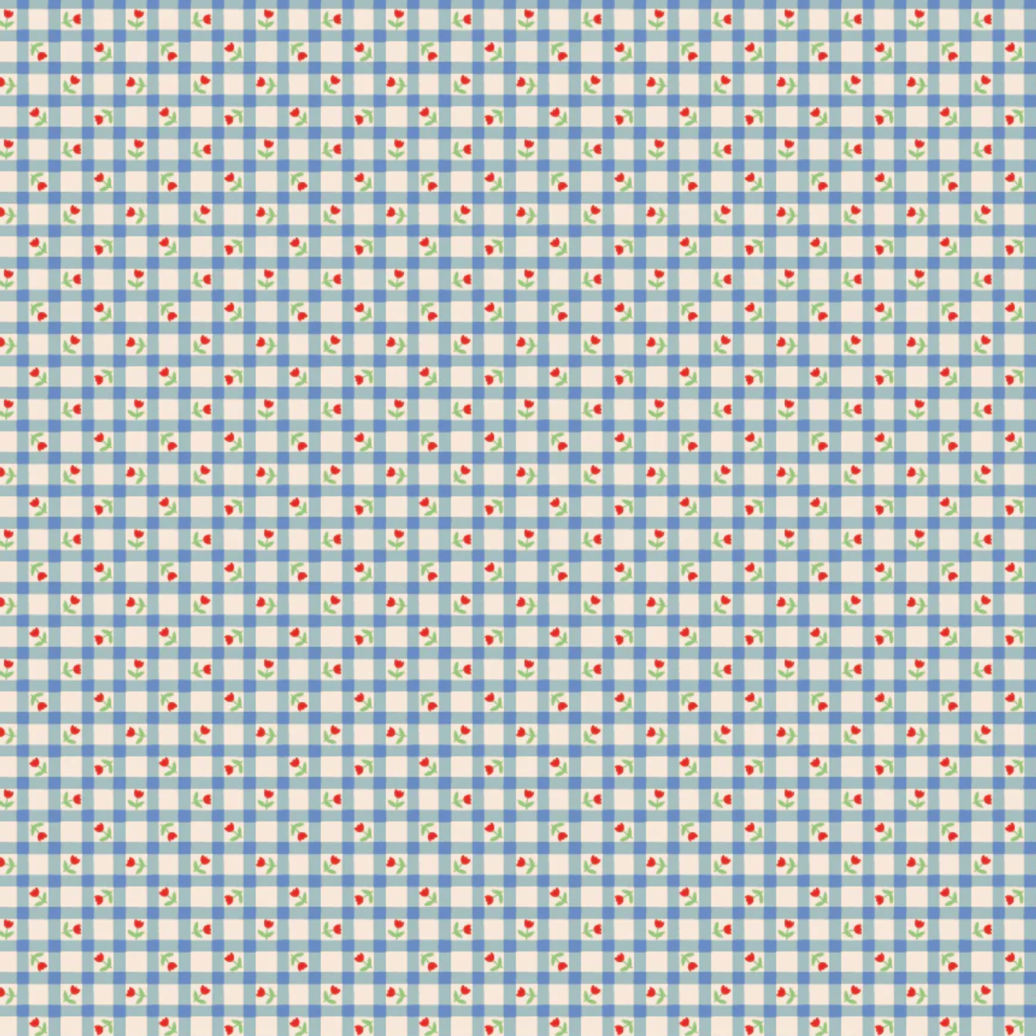 Bluebells and Buttercups, Tulip Kisses Blue, BL26878, Sold by the 1/2 Yard, PREORDER - Good Vibes Quilt Shop