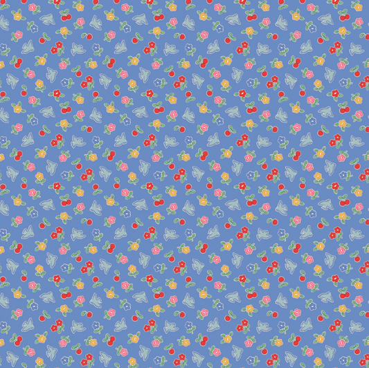 Bluebells and Buttercups, Cheery Bluebird Sky, BL26875, Sold by the 1/2 Yard, PREORDER