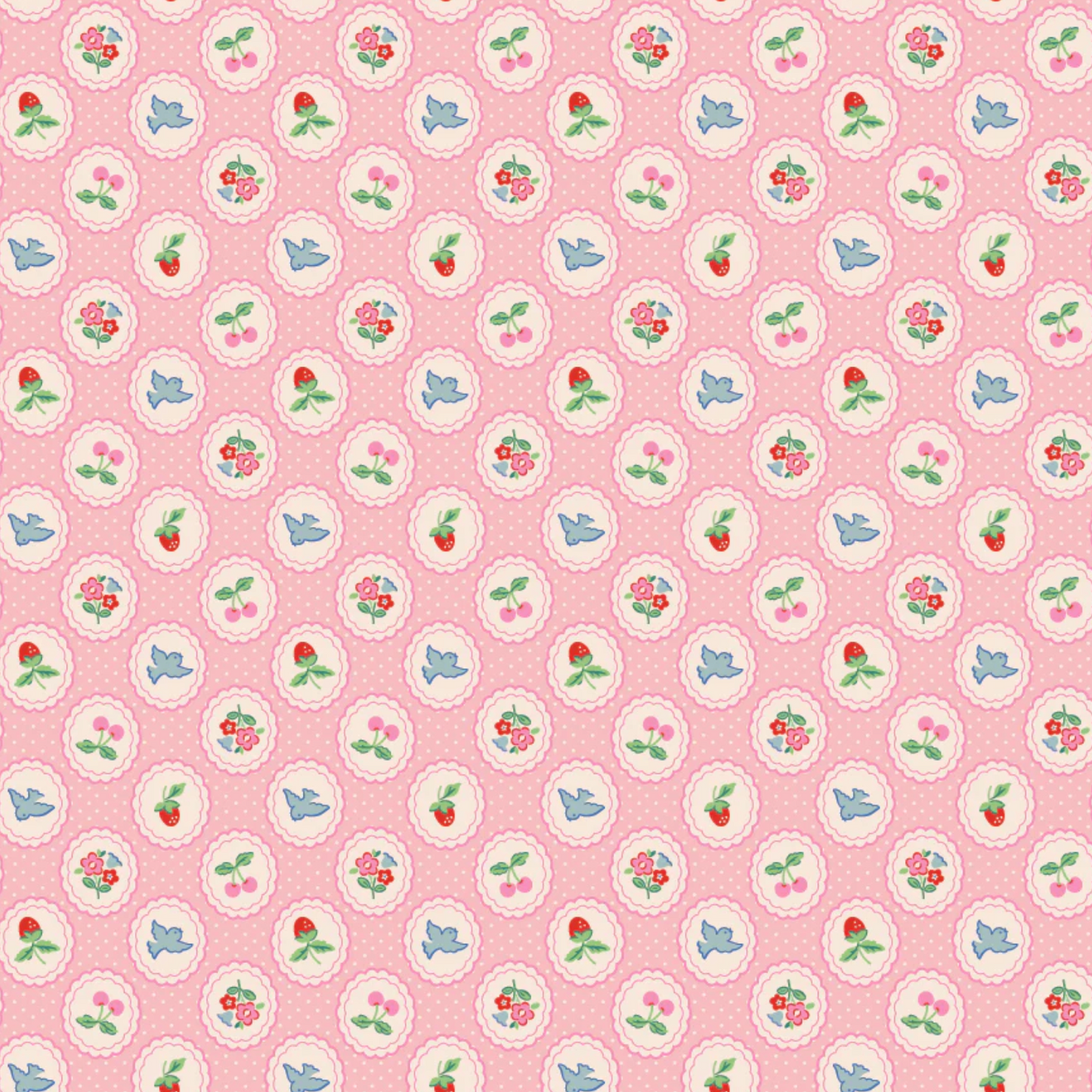 Bluebells and Buttercups, Chirp and Charm Pink, BL26870, Sold by the 1/2 Yard, PREORDER - Good Vibes Quilt Shop