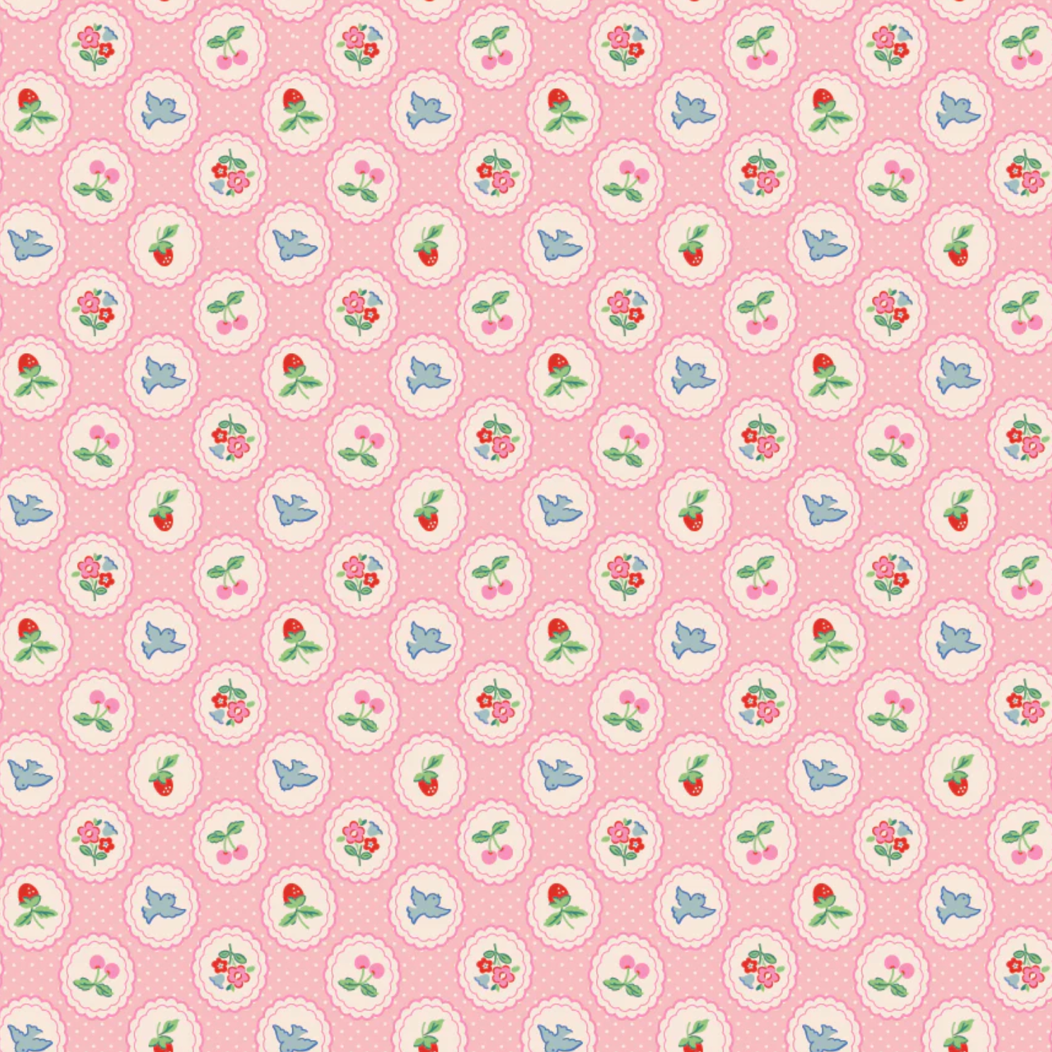 Bluebells and Buttercups, Chirp and Charm Pink, BL26870, Sold by the 1/2 Yard, PREORDER - Good Vibes Quilt Shop
