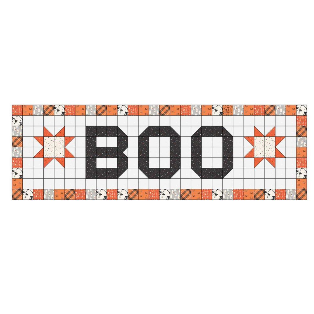 Boo Time Table Runner, a Tensisters Easy Piecing Grid FREE Pattern