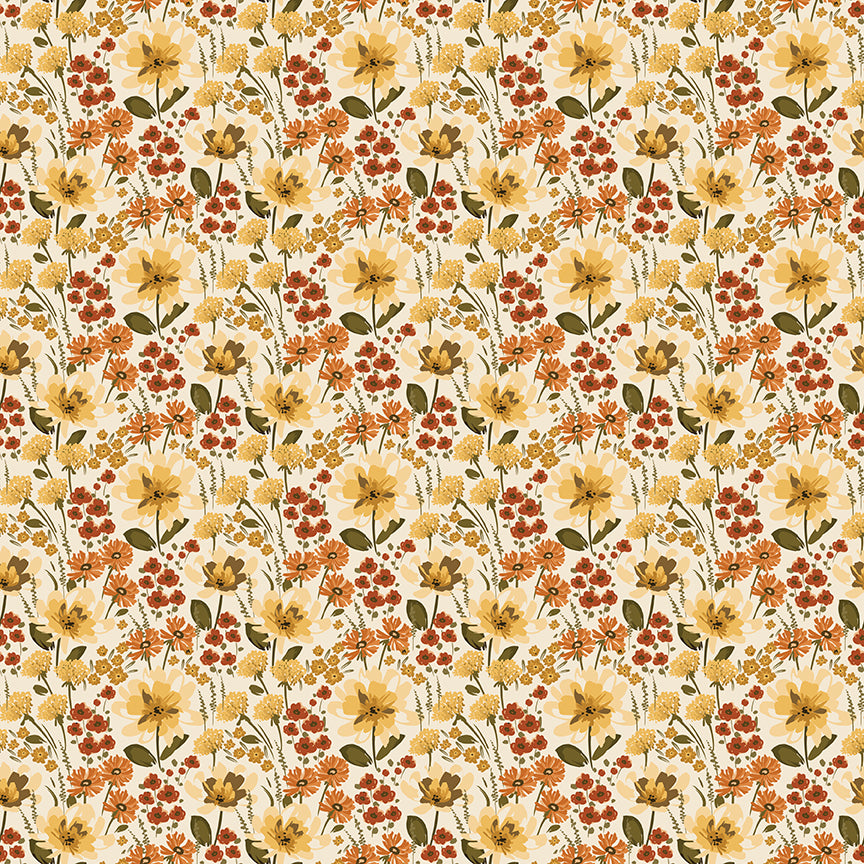 Bountiful Fabric, Floral C17861 Cream, Sold by the 1/2 Yard, PREORDER - Good Vibes Quilt Shop