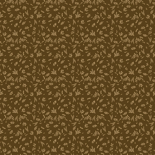 Bountiful Fabric, Leaves C17868 Brown, Sold by the 1/2 Yard, PREORDER