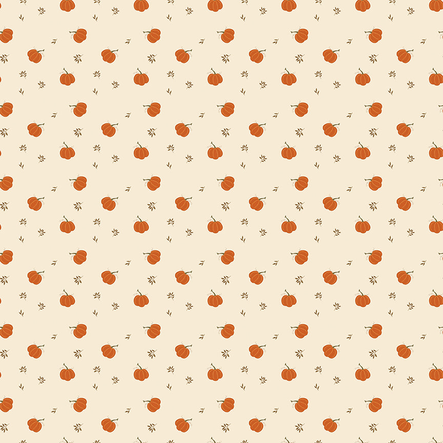 Bountiful Fabric, Pumpkins C17864 Ivory, Sold by the 1/2 Yard, PREORDER - Good Vibes Quilt Shop