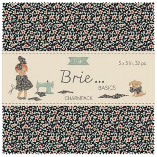 Brie Basics 5" Charm Pack | Tilda Fabrics | 32 pieces, 16 different fabrics