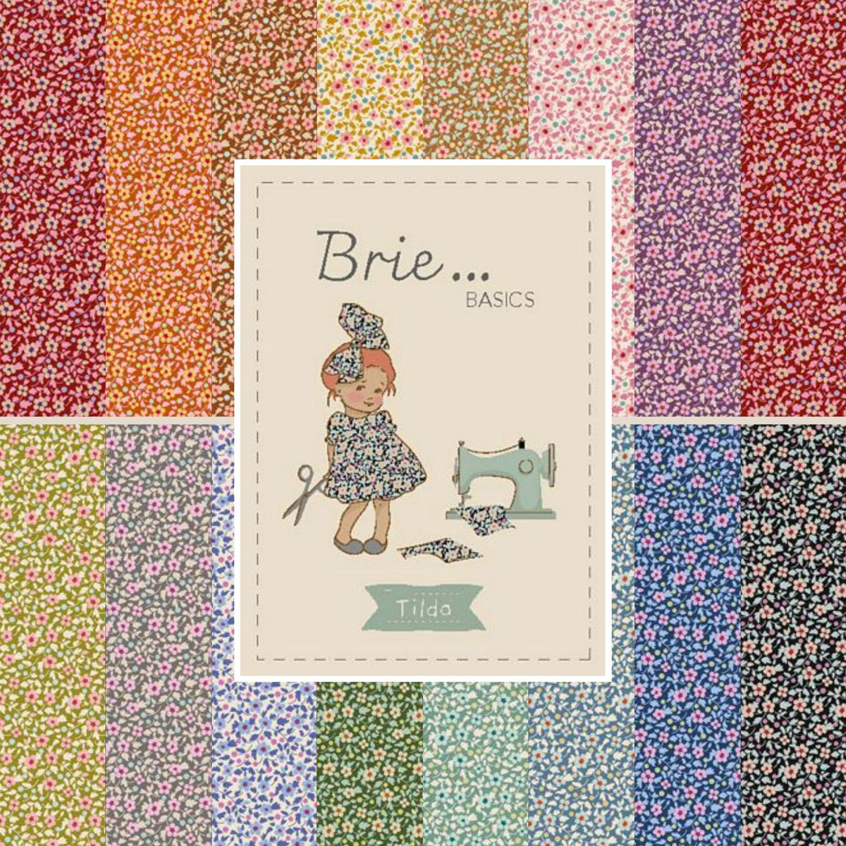 Brie Basics 5" Charm Pack | Tilda Fabrics | 32 pieces, 16 different fabrics