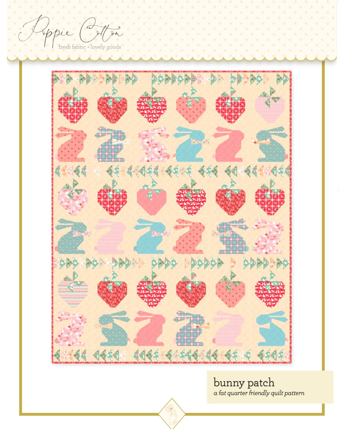 Bunny Patch Quilt Pattern, for the Poppie Patchwork Club Collection