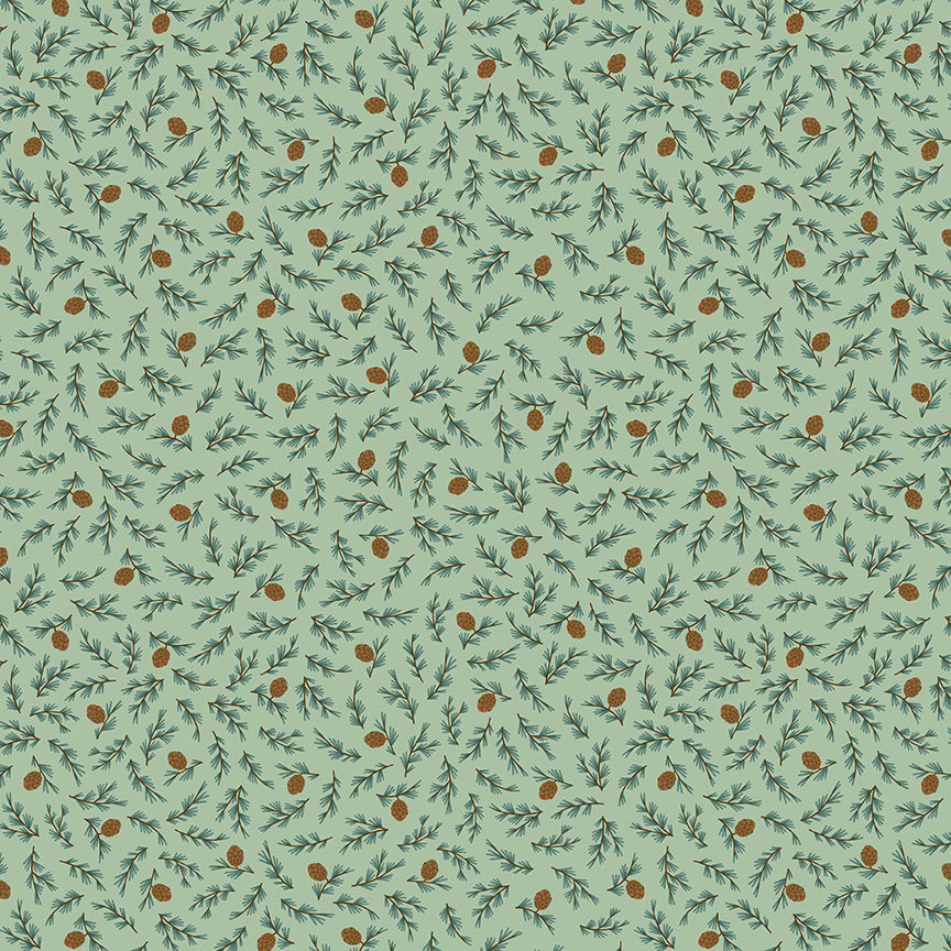 Camp Woodland, C10464 Pistachio, sold by the 1/2 yard - Good Vibes Quilt Shop