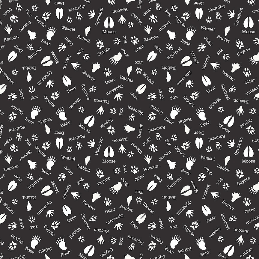 Into the Woods,  C11394 Black, sold by the 1/2 yard - Good Vibes Quilt Shop