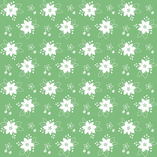 Pixie Noel 2 by Tasha Noel a Riley Blake Designs Collection, Green Floral, Sold by the 1/2 yard - Good Vibes Quilt Shop