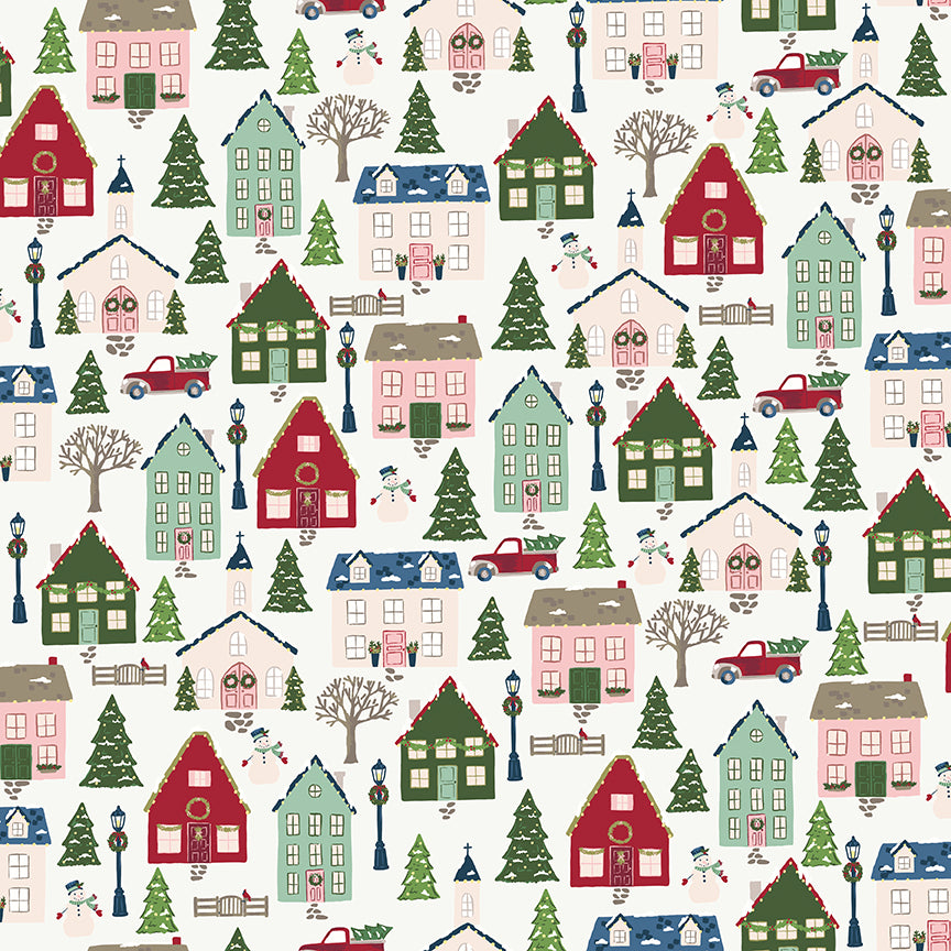 Christmas Village by Katherine Lenius, Off-White Main - Good Vibes Quilt Shop