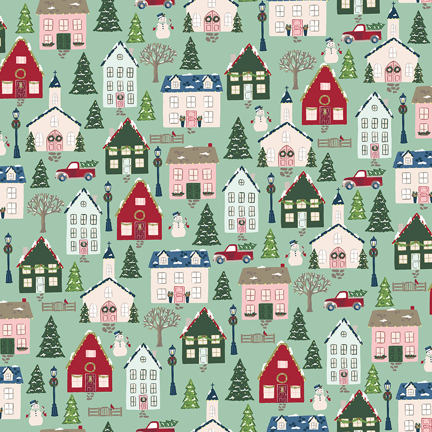 Christmas Village by Katherine Lenius, Seaglass Main - Good Vibes Quilt Shop