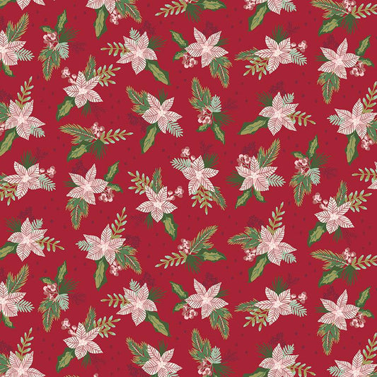 Christmas Village, Katherine Lenius, Riley Blake C12241-RED, Winter Blooms Quilt Fabric