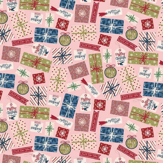 Christmas Village by Katherine Lenius, Pink Pretty Presents - Good Vibes Quilt Shop