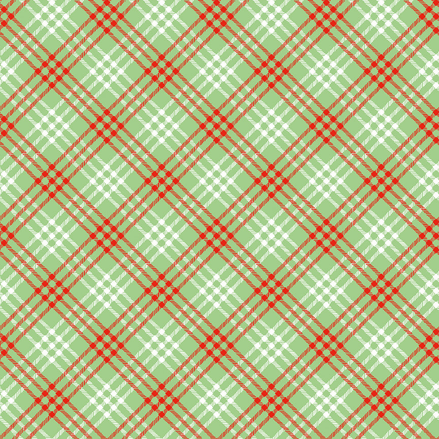 Christmas Joy by Lindsey Wilkes a Riley Blake Designs Collection, Green Tartan, Sold by the 1/2 yard - Good Vibes Quilt Shop