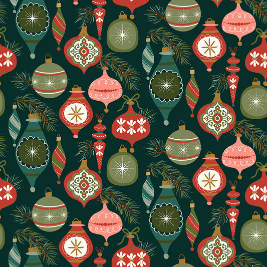 Christmas is in Town, C14741 Forest Ornaments, sold by the 1/2 yard, PREORDER - Good Vibes Quilt Shop