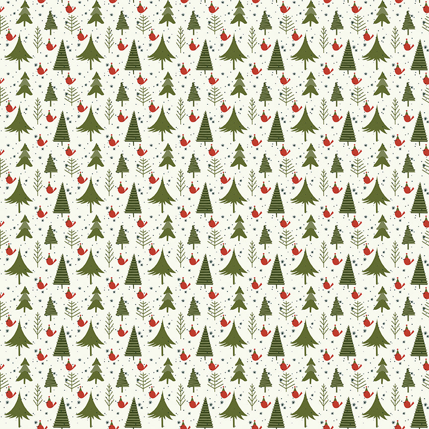 Christmas is in Town, C14744-Cream Trees, sold by the 1/2 yard, PREORDER - Good Vibes Quilt Shop