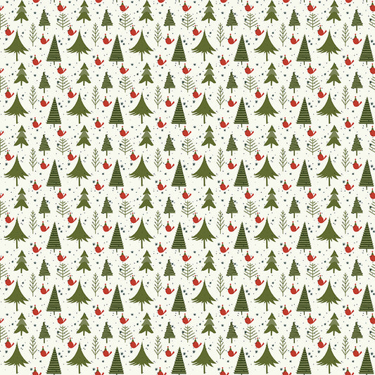 Christmas is in Town, C14744-Cream Trees, sold by the 1/2 yard, PREORDER - Good Vibes Quilt Shop