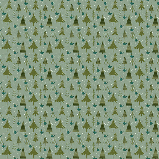 Christmas is in Town, C14744-Sage Trees, sold by the 1/2 yard, PREORDER - Good Vibes Quilt Shop