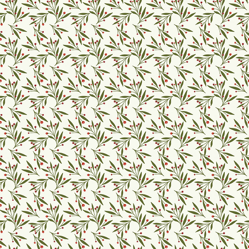 Christmas is in Town, C14745-Cream Mistletoe, sold by the 1/2 yard, PREORDER - Good Vibes Quilt Shop