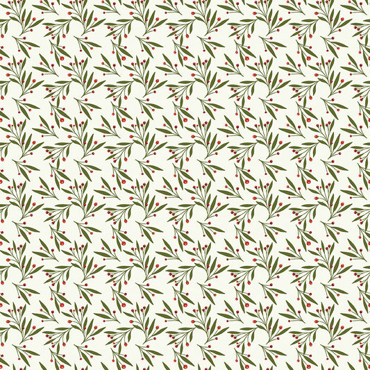 Christmas is in Town, C14745-Cream Mistletoe, sold by the 1/2 yard, PREORDER - Good Vibes Quilt Shop