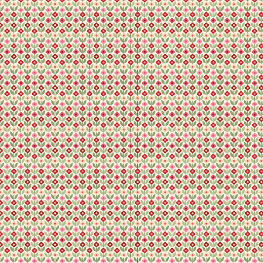 Cuckoo Christmas Fabric by Lori Woods for Poppie Cotton | Folkie Blooms Buff CH271204 | Sold by the 1/2 Yard | PREORDER!