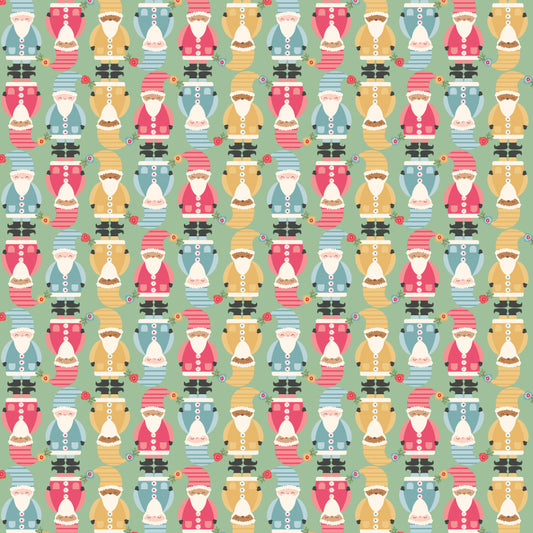 Cuckoo Christmas Fabric by Lori Woods for Poppie Cotton | Gnomies Green CH271212 | Sold by the 1/2 Yard | PREORDER!