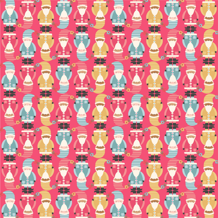 Cuckoo Christmas Fabric by Lori Woods for Poppie Cotton | Gnomies Red CH271211 | Sold by the 1/2 Yard | PREORDER!