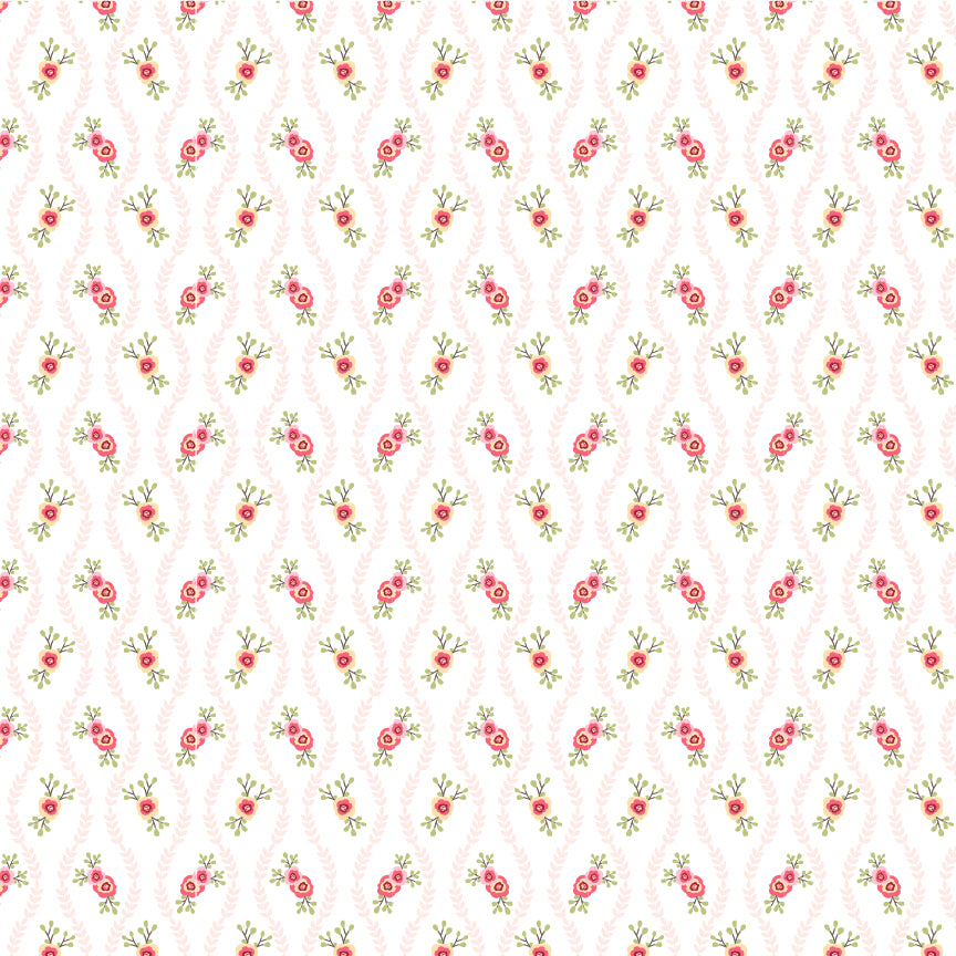 Cuckoo Christmas Fabric by Lori Woods for Poppie Cotton | Winter Vines White CH271213 | Sold by the 1/2 Yard | PREORDER!
