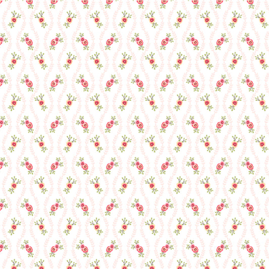 Cuckoo Christmas Fabric by Lori Woods for Poppie Cotton | Winter Vines White CH271213 | Sold by the 1/2 Yard | PREORDER!