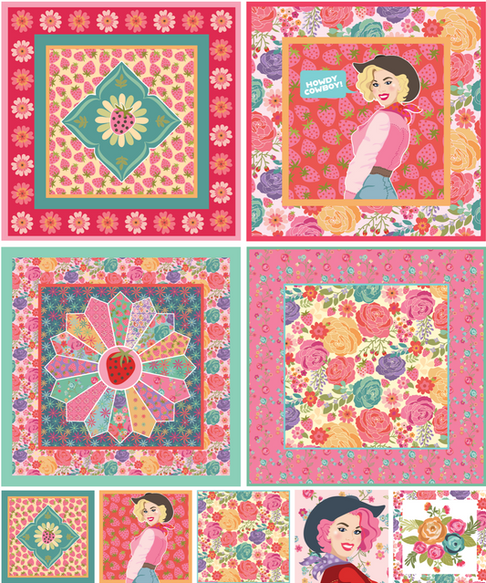 Calico Cowgirls, Bandana Panel, CW24832, sold by 1/2 yard, *PREORDER - Good Vibes Quilt Shop