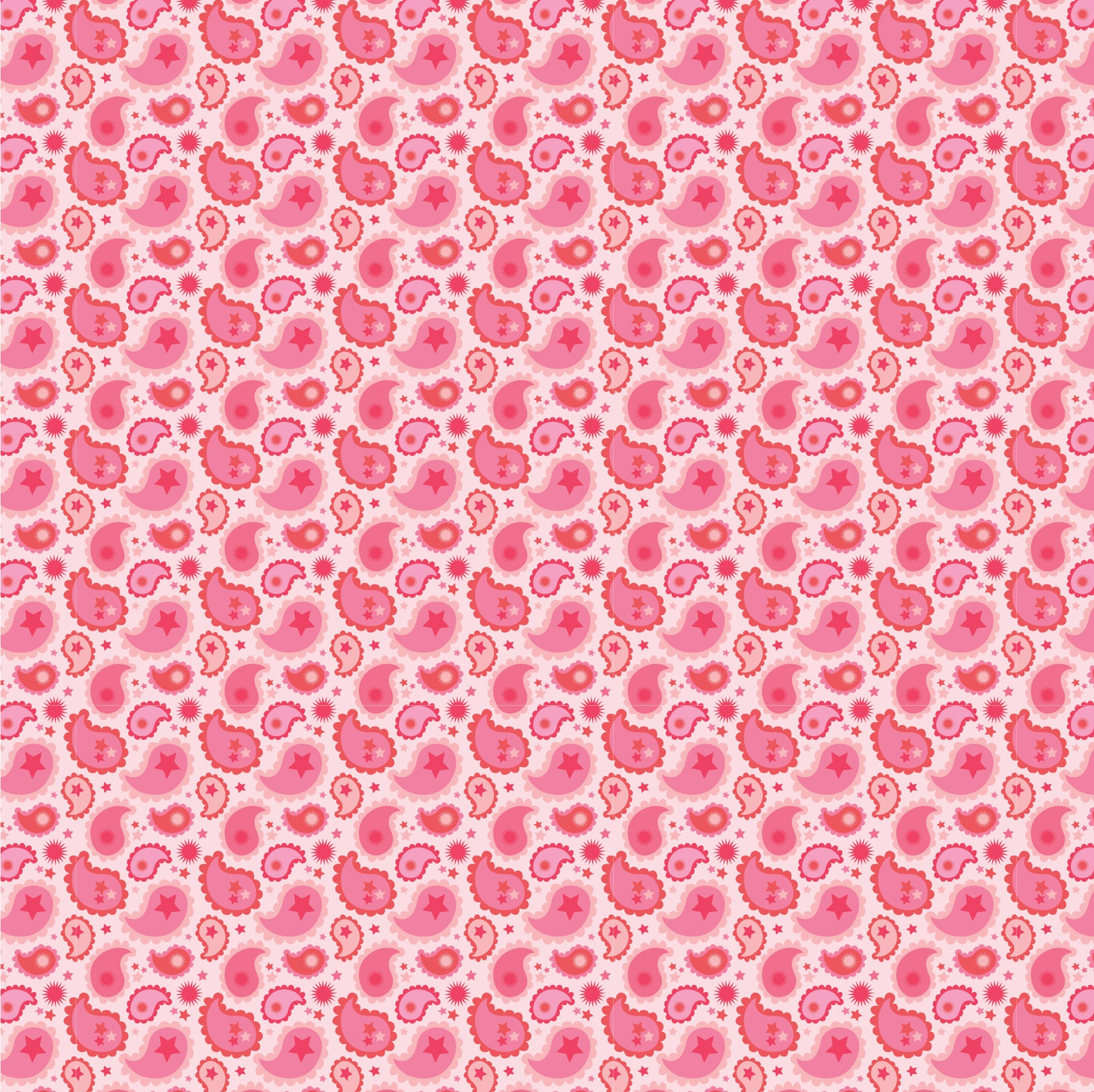 Calico Cowgirls, Paisley & Poppy Pink, CW24821, sold by 1/2 yard, *PREORDER