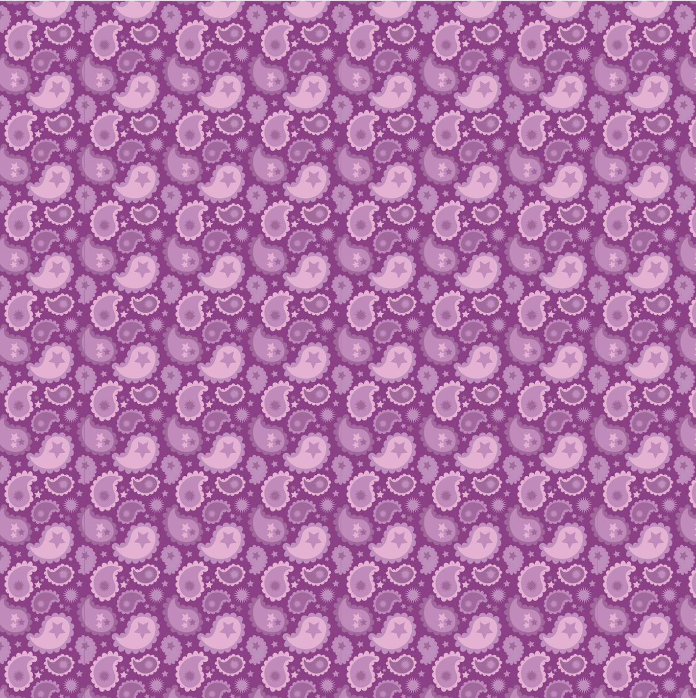 Calico Cowgirls, Paisley & Poppy Purple, CW24822, sold by 1/2 yard, *PREORDER