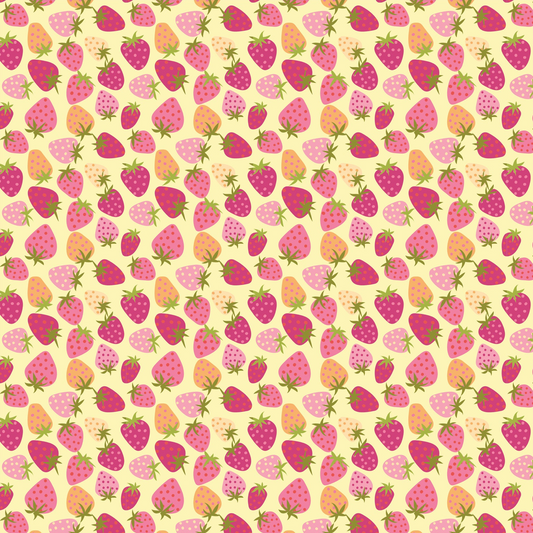 Calico Cowgirls, Strawberry Pie Yellow, CW24809, sold by 1/2 yard, *PREORDER