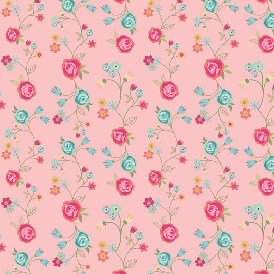 Calico Cowgirls, Floral & Vines Pink, CW24818 - Good Vibes Quilt Shop