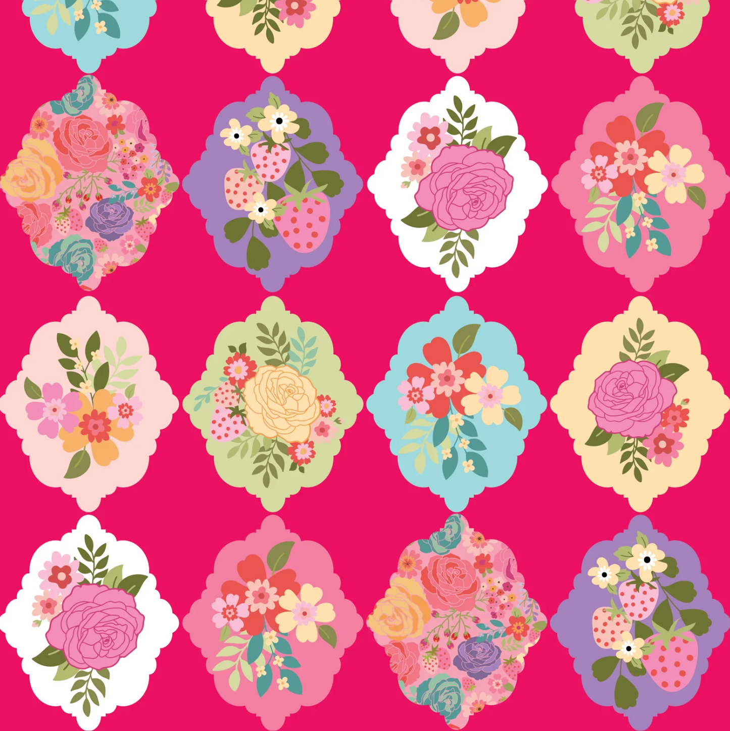 Calico Cowgirls, Wallpaper Roses Pink, CW24805