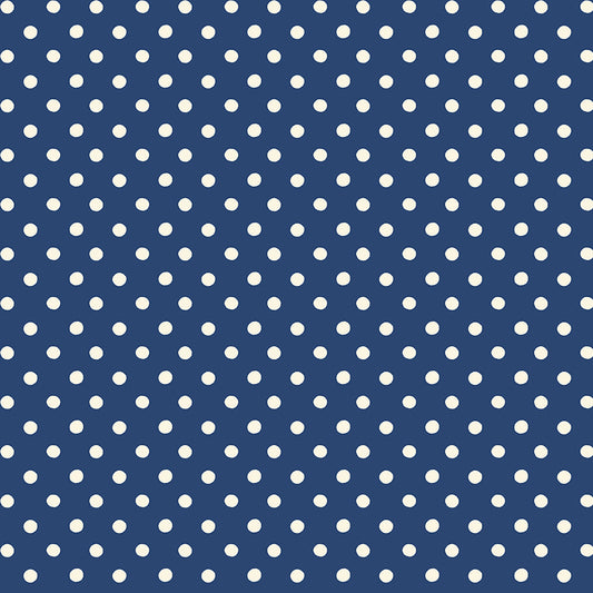 Cath Kidston, Button Spot, C18374-Navy, Sold by the 1/2 Yard, PREORDER
