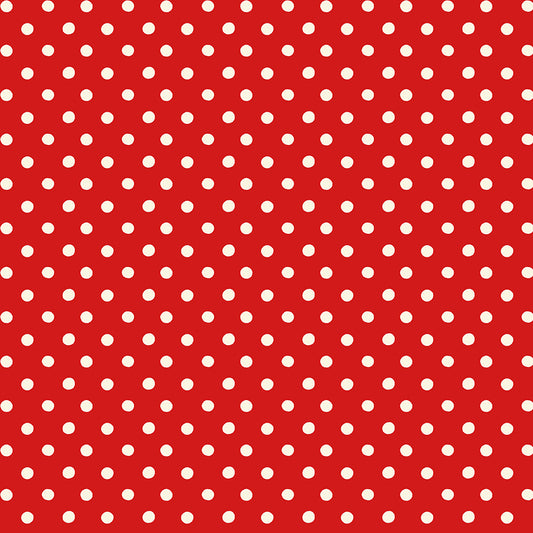 Cath Kidston, Button Spot, C18374-Red, Sold by the 1/2 Yard, PREORDER