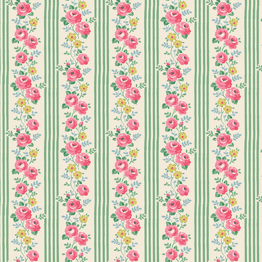 Cath Kidston, Stripe, C18372-Green, Sold by the 1/2 Yard, PREORDER