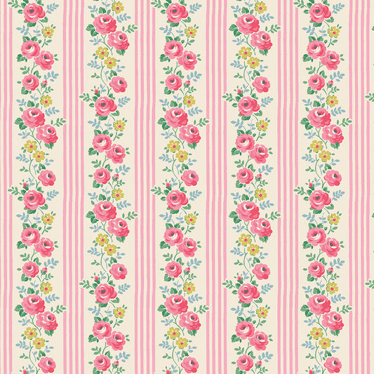 Cath Kidston, Stripe, C18372-Pink, Sold by the 1/2 Yard, PREORDER