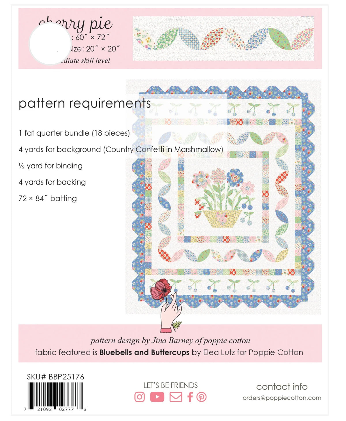 Cherry Pie Pattern for Bluebells and Buttercups, BBP25176