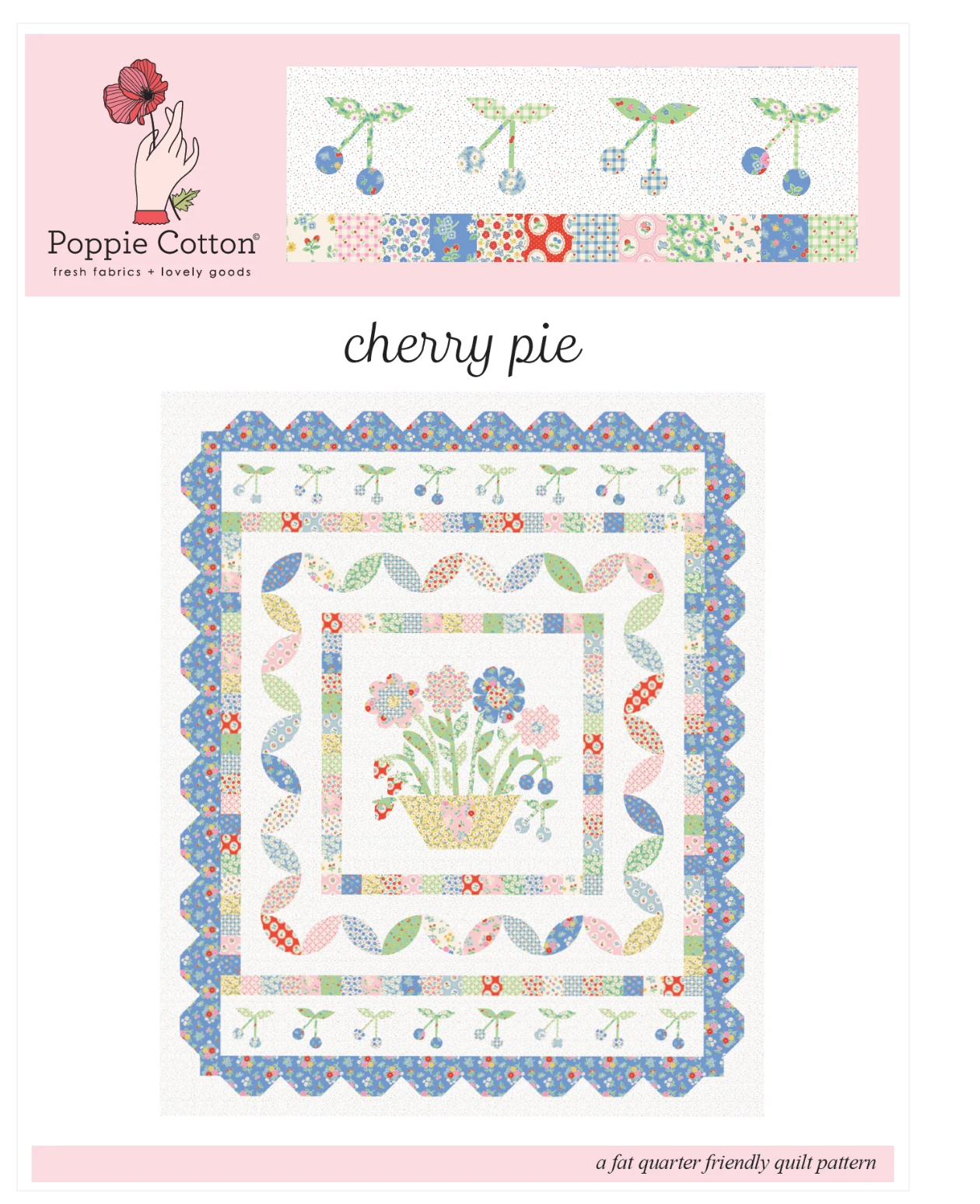 Cherry Pie KIT for Bluebells and Buttercups, KIT for Quilt Top, PREORDER - Good Vibes Quilt Shop